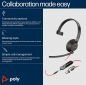 Preview: Poly Blackwire 5210 Monaural USB-C Headset +3.5mm Plug +USB-C/A Adapter 8X230AA, 207587-01