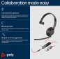 Preview: Poly Blackwire 5210 Monaural USB-C Headset +3.5mm Plug +USB-C/A Adapter (Bulk) 8X230A6
