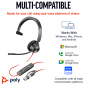 Preview: Poly Blackwire 3310 Monaural USB-C Headset +USB-C/A Adapter 8X215AA, 213929-101