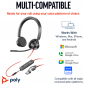 Preview: Poly Blackwire 3325 Stereo USB-C Headset +3.5mm Plug +USB-C/A Adapter 8X221AA, 213939-101