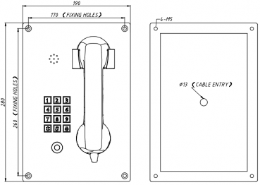 Preview: J&R JR208-FK-SIP Vandalismussicheres Telefon, Tastenfeld, Edelstahl