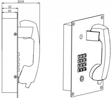 Preview: J&R JR208-FK-SIP Vandalismussicheres Telefon, Tastenfeld, Edelstahl