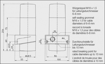 FHF Blitzleuchte BLS 30 230 VAC rot 22415202