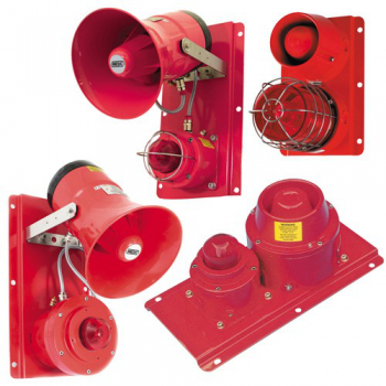 EATON MEDC Kombinationsgerät DB3B/XB15 optisch-akustische Signaleinheit auf Edelstahl-Rückplatte MEDC-DB3B/XB15