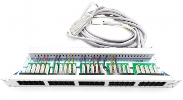 Preview: Externes Patchpanel Patchfeld 24xRJ45 2-polig & 12xRJ45 4-polig 3m Kabel 2 x SIVAPAC S30267-Z333-A30 Refurbished