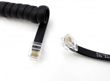 Preview: ALE-151 Handapparatkabel Hörerkabel 450mm flachgewickelte 6-adrig RJ11, 10 Stück 3ML27151AA