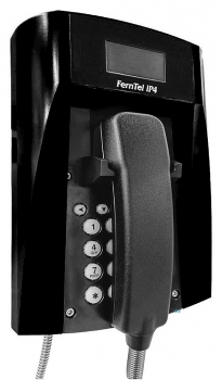 FHF Wetterfestes Telefon FernTel IP4, schwarz mit Wendelschnur FHF114211210