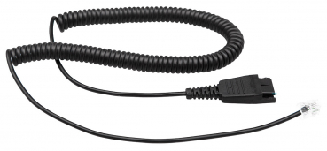 VT QD-RJ09 plug (01), Coiled PVC, Length 3 meter, no tube, for Avaya, Poly, Mitel, Alcatel VT-QD01025