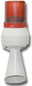 FHF Kleinhupe HPLB 24 VDC mit Trichter mit Blitzleuchte rot 21221813