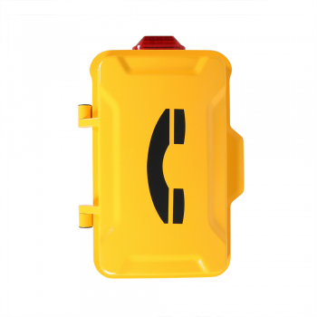 J&R JR101-FK-L-Analog Weatherproof Telephone, Keypad, LED lamp, Yellow, protection door
