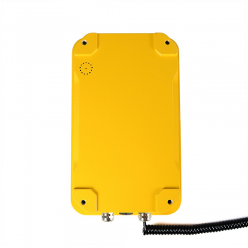 Preview: J&R JR105-FK-SIP-IP67 Wetterfestes Telefon, Tastatur, LCD-Display, gelb, schwarzes Hörerspiralkabel