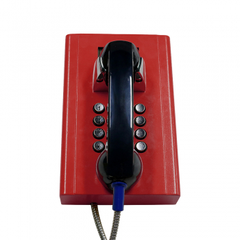 Preview: J&R JR204-FK-4G Vandalismussicheres Telefon, Tastenfeld, LCD Display, Rot