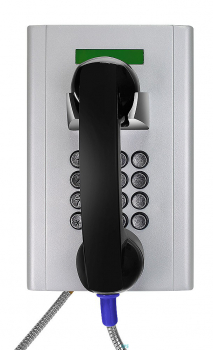 J&R JR204-FK-AL Vandalismussicheres Telefon, Tastenfeld, LCD Display, Grau