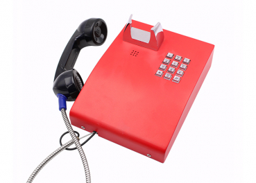 Preview: J&R JR206-FK-Analog Vandalismussicheres Telefon, Tastenfeld, Rot