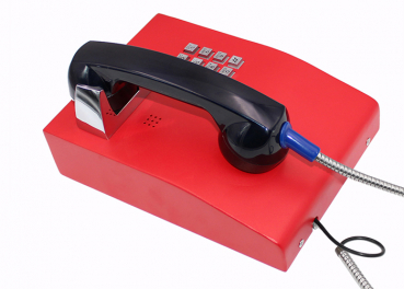 Preview: J&R JR206-FK-4G Vandalismussicheres Telefon, Tastenfeld, Rot