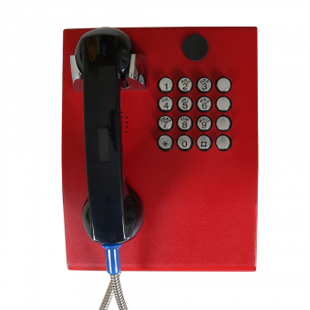 J&R JR207-FK-Analog Vandalismussicheres Telefon, Tastenfeld (16), Rot