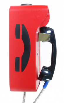 Preview: J&R JR210-1B-Analog Vandalismussicheres Telefon, 1 Taste, Rot