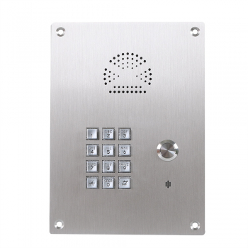 Preview: J&R JR308-FK-4G Notruf-Telefon, Freisprecheinrichtung, Tastenfeld, 1 Taste Edelstahl