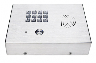 Preview: J&R JR308-FK-OW-SIP Notruf-Telefon, Freisprecheinrichtung, Tastenfeld, 1 Taste Edelstahl