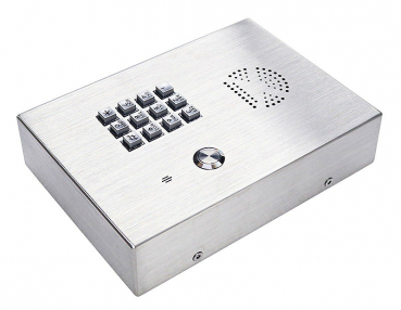 Preview: J&R JR308-FK-OW-AL Notruf-Telefon, Freisprecheinrichtung, Tastenfeld, 1 Taste Edelstahl
