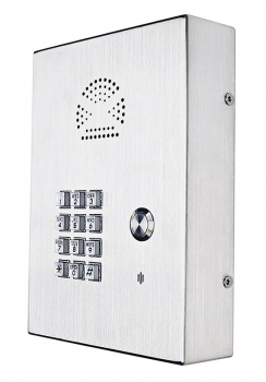 Preview: J&R JR308-FK-OW-AL Notruf-Telefon, Freisprecheinrichtung, Tastenfeld, 1 Taste Edelstahl