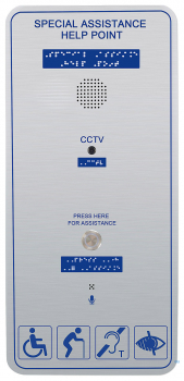 J&R JR315-SC-P-4G Emergency Help Point, 2 Button, Autodial-Phone, stainless steel/Blue