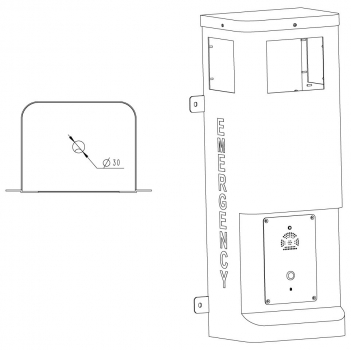 Preview: J&R JR320-SC-AL Notruftelefon/Notrufsäule, 1 Taste, LED-Lampe, Blau