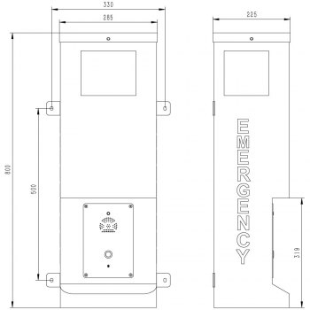 Preview: J&R JR320-SC-AL Notruftelefon/Notrufsäule, 1 Taste, LED-Lampe, Blau