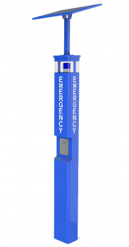 Preview: J&R JR321-SC-SP-AL Notrufsäule, Notruftelefon, 1 Taste, LED-Lampe, Blau, Solarpanel