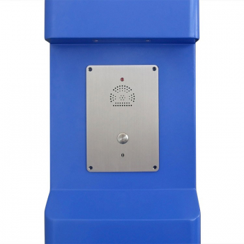 Preview: J&R JR321-SC-SP-AL Notrufsäule, Notruftelefon, 1 Taste, LED-Lampe, Blau, Solarpanel