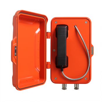 J&R Explosion Proof Telephone, CB Hotline-Phone JREX106-A01-CB-Analog, Orange, protection door