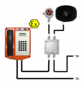 J&R Explosion Proof Telephone, keypad,jun.Box, H/B JREX106-HB-SIP, Orange, LCD D