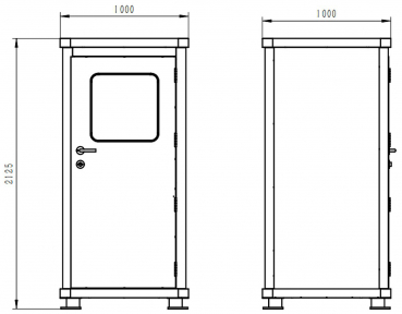 Preview: J&R JR-TH-03A Telefonzelle, Schallschutzkabine, -35 dB, Lampe, robuste Metallkonstruktion