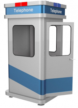 J&R JR-TH-03-w-door Telefonzelle, Schallschutzkabine mit Tür, Lampe, robuste Metallkonstruktion