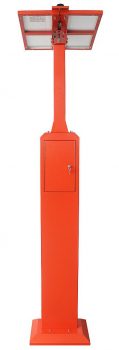 Preview: J&R JR-TP-04 Autarke Stand-Notrufsäule für Außenbereiche mit Solarpanel, Orange, 2299 x 430 x 356 mm