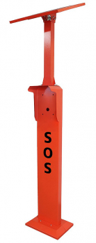 J&R JR-TP-04 Autarke Stand-Notrufsäule für Außenbereiche mit Solarpanel, Orange, 2299 x 430 x 356 mm