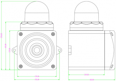 Preview: J&R JR-WL-02 Akustisch-Optischer Signalgeber, Warnleuchte mit Sirene 10W, 100dB, IP65