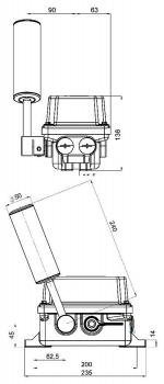 DUK Conveyor Belt Misalignment (Off-Track) Switch, ATEX Zone 22 LHPE-10/2-L50-EX