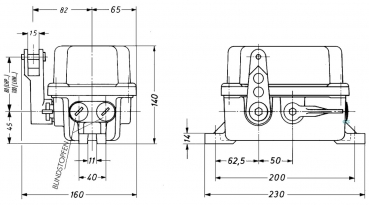 DUK Pullcord switch LHPEw-13/2-B Drawing