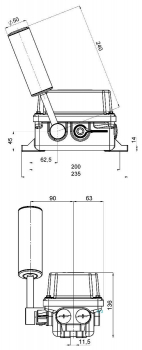 DUK Conveyor Belt Misalignment (Off-Track) Switch, ATEX Zone 21 LHPEw-10/2EX-L50