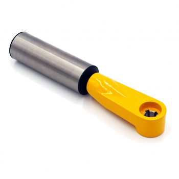 DUK Lever for conveyor belt misalignment switch types LHP/LHM...-L, Aluminum, yellow coated, stainless steel roller Ø40 mm E60020-GELB
