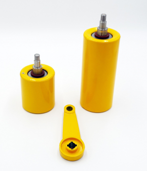 Preview: DUK Schalthebel für Förderband-Schieflaufschalter Typ LHR..., OHNE Laufrolle, gelb beschichtet E5104