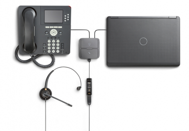 Plantronics MDA220 USB SmartSwitch für USB Headsets mit Festnetz/PC 207414-03