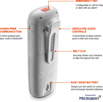 Poly Rove 40 DECT Phone Handset EMEA INTL 84H77AA#ABB, 2200-86810-101