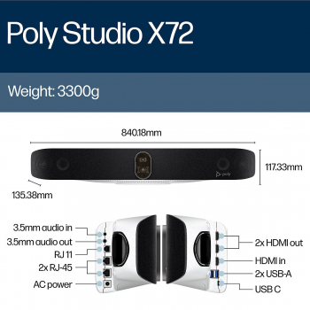 Poly Studio X72 All-In-One 4K Video Bar No Radio A4MA5AA#AC3