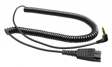 VT QD-3.5mm plug (2), Spiral PVC, 3 meter, 3 polig, für Alcatel VT-QD01054