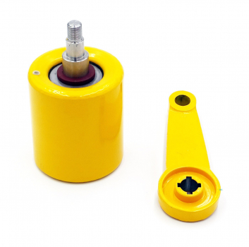 DUK Schalthebel für Förderband-Schieflaufschalter Typ LHR..., mit Laufrolle 125 mm, gelb beschichtet E5101