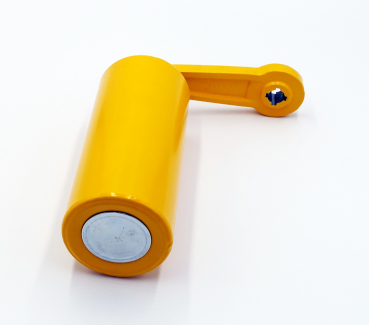 Preview: DUK Schalthebel für Förderband-Schieflaufschalter Typ LHR..., mit Laufrolle 250 mm, gelb beschichtet E5102