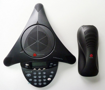 Preview: Poly SoundStation2 (analog) Konferenztelefon mit Display, Erweiterbar, EURO 2201-16200-601 Refurbished