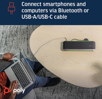 Poly Sync 60 USB-A USB-C Bluetooth Speakerphone 772C2AA, 216872-01